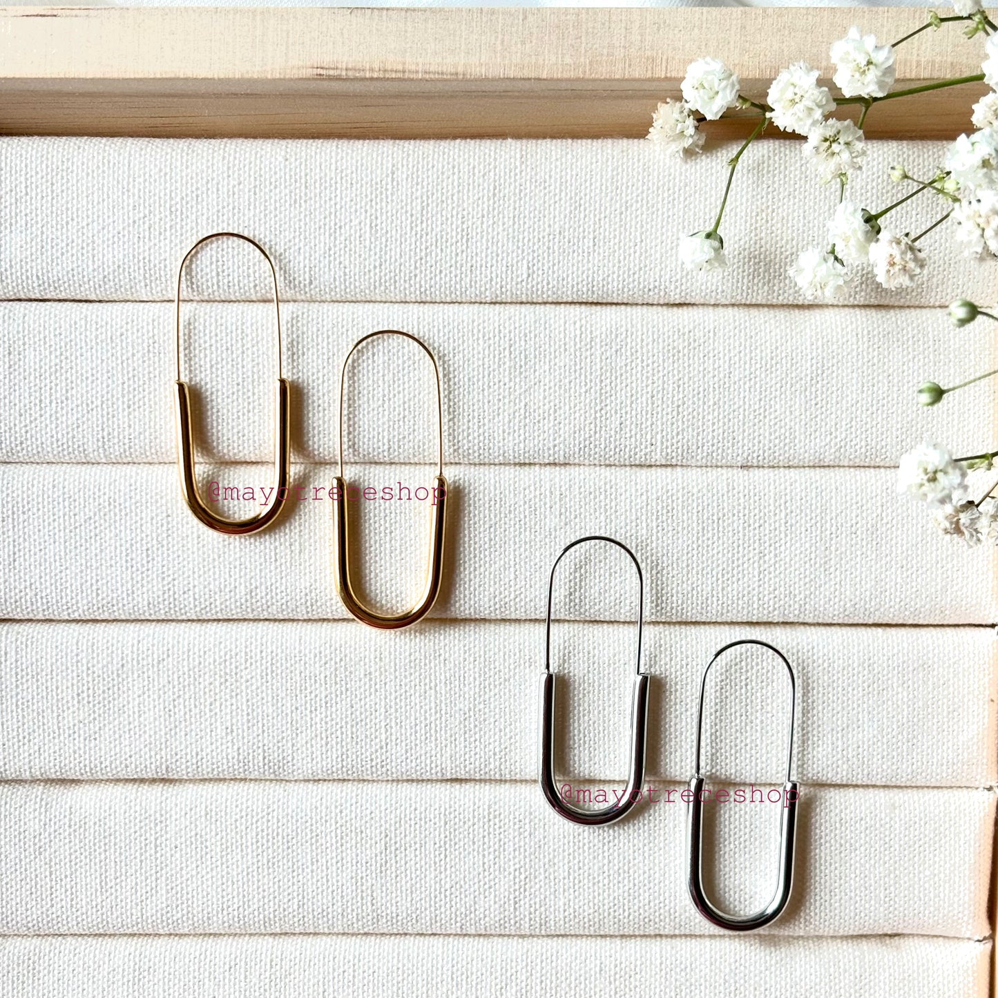 Paper clip Earrings | Aretes alargados estilo paper clip